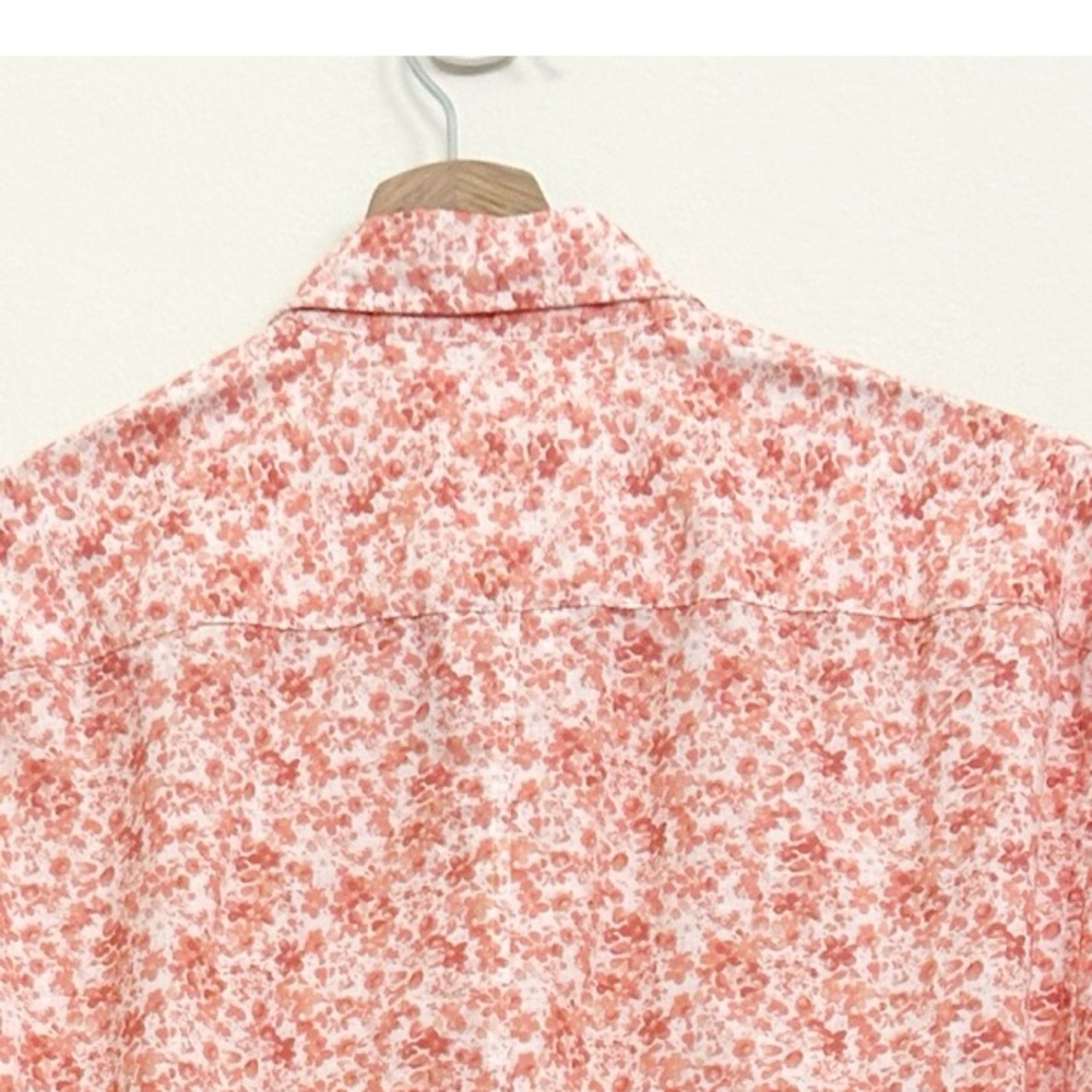 NEW Frank & Eileen Finbar Relaxed Button-down Shirt in Peach Floral Size S - Picture 11 of 17